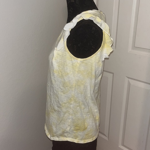 EUC—Knox Rose Yellow Tie-Dye Ruffle Tank—Size Medium - Picture 6 of 9
